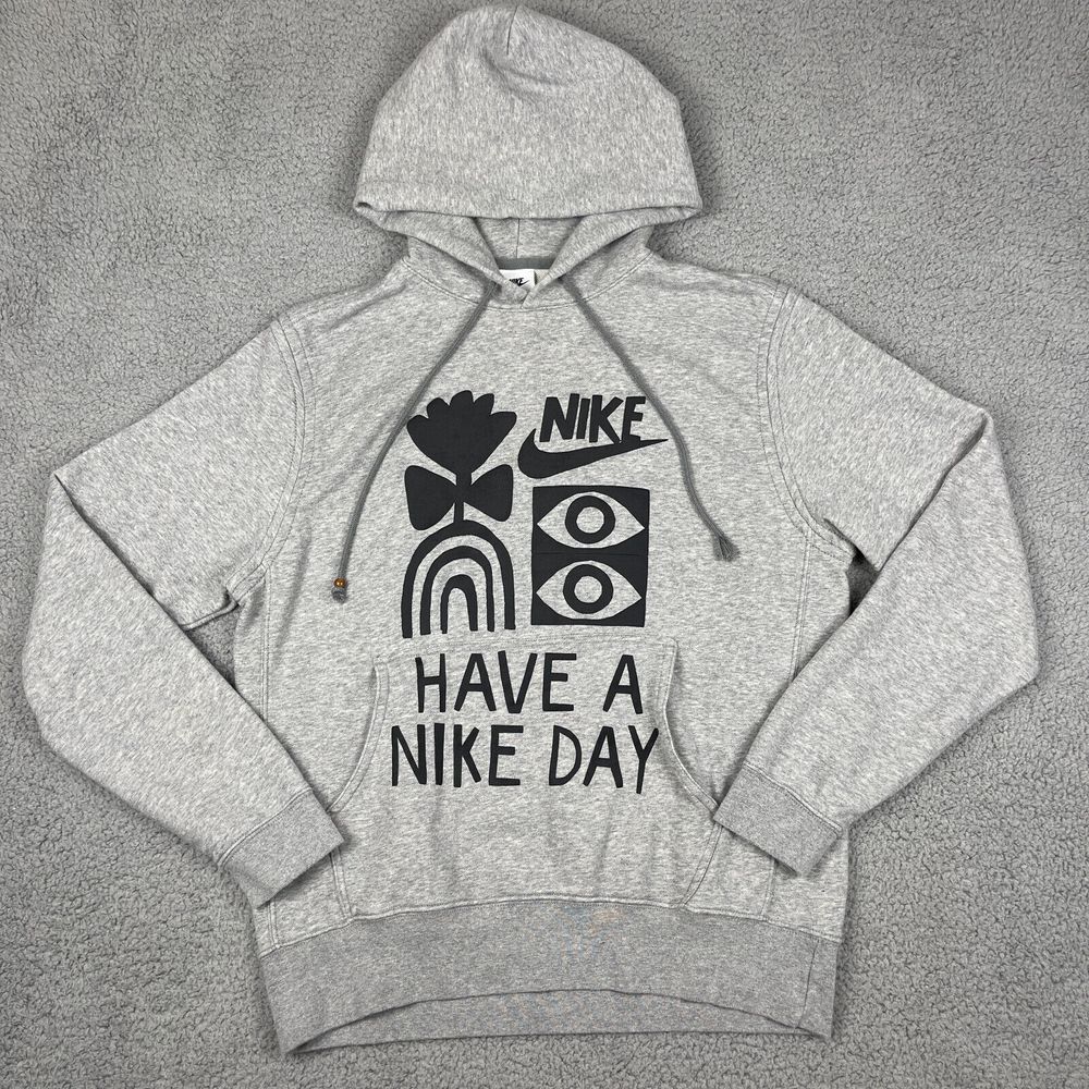 Nike Sportswear French Terry Pullover Hoodie Mens M Grey Style Dq4171